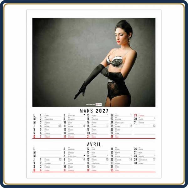 VIDE-POCHE AGRAFÉ OPHÉLIE 6 FEUILLETS - 2027 | Le Calendrier Pub