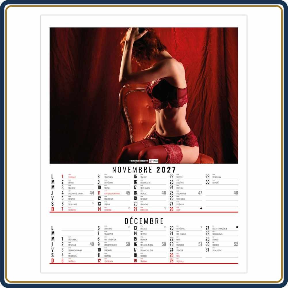 VIDE-POCHE AGRAFÉ OPHÉLIE 6 FEUILLETS - 2027 | Le Calendrier Pub