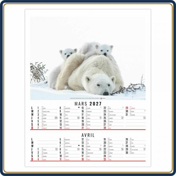 BLOC SPIRALE ANNA 6 FEUILLETS - 2027 | Le Calendrier Pub