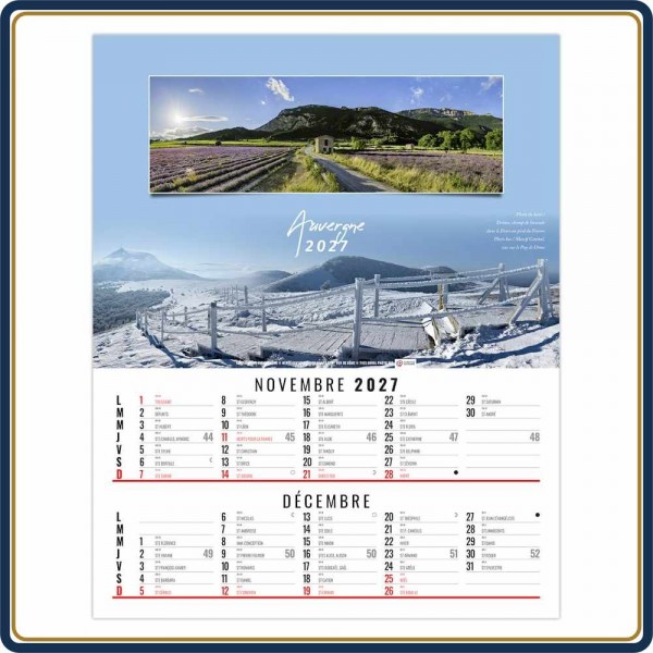 BLOC ILLUSTRÉ AGRAFÉ EN FRANCE 6 FEUILLETS - 2027 | Le Calendrier Pub