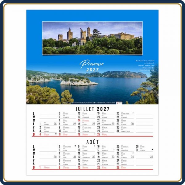 VIDE-POCHE AGRAFÉ EN FRANCE 6 FEUILLETS - 2027 | Le Calendrier Pub