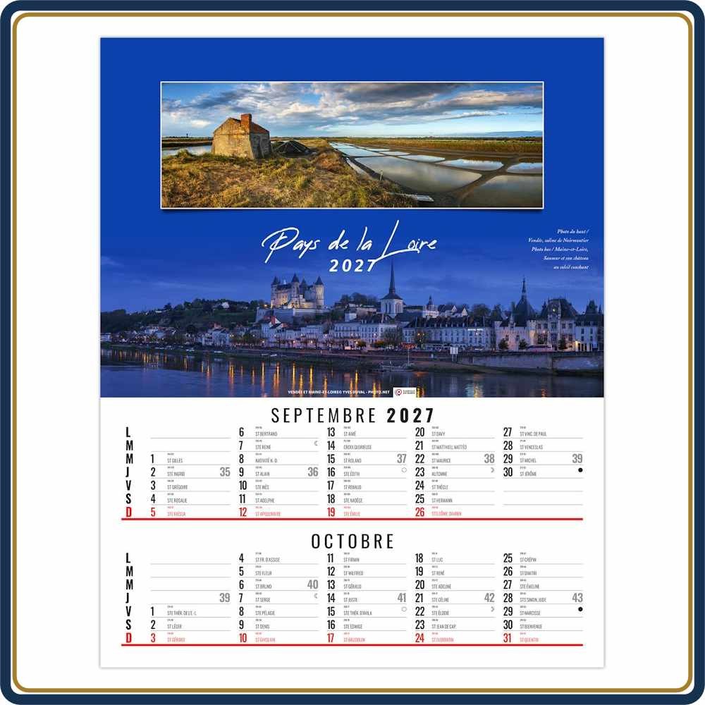 VIDE-POCHE AGRAFÉ EN FRANCE 6 FEUILLETS - 2027 | Le Calendrier Pub