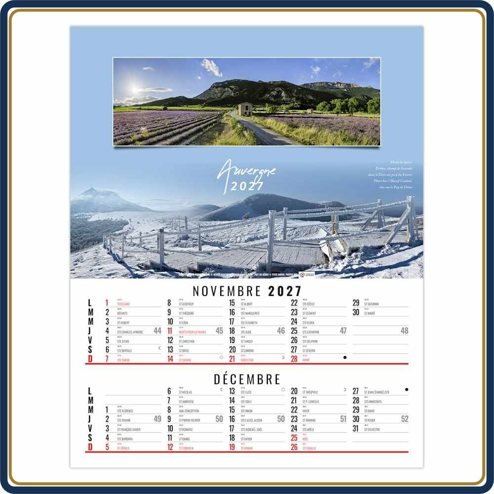 VIDE-POCHE AGRAFÉ EN FRANCE 6 FEUILLETS - 2027 | Le Calendrier Pub