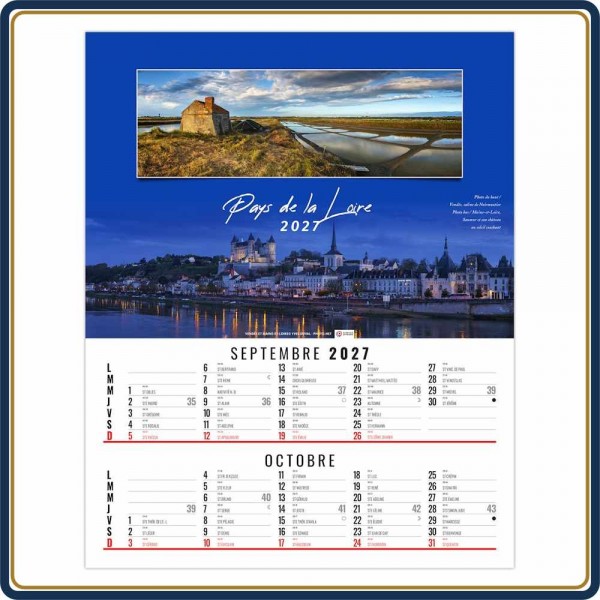 BLOC SPIRALE EN FRANCE 6 FEUILLETS - 2027 | Le Calendrier Pub