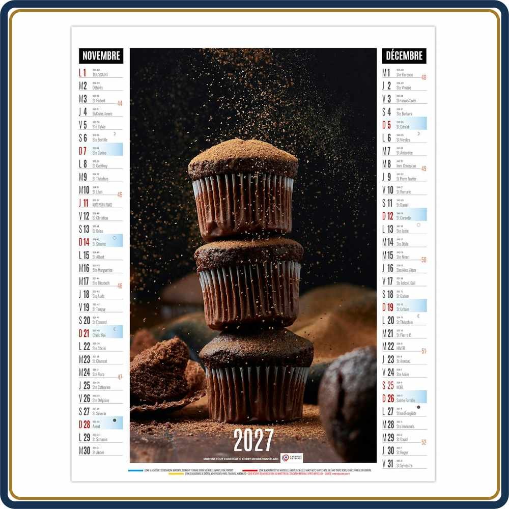 BLOC ILLUSTRÉ AGRAFÉ GUSTAVE 6 FEUILLETS - 2027 | Le Calendrier Pub