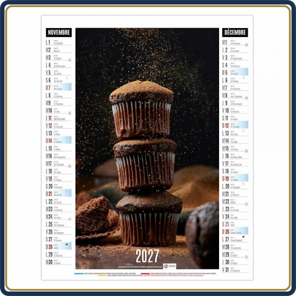 BLOC ILLUSTRÉ AGRAFÉ GUSTAVE 6 FEUILLETS - 2027 | Le Calendrier Pub
