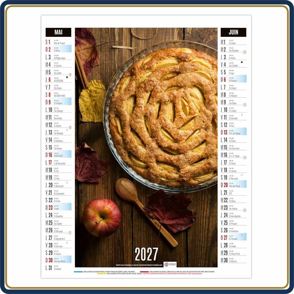 VIDE-POCHE AGRAFÉ GUSTAVE 6 FEUILLETS - 2027 | Le Calendrier Pub