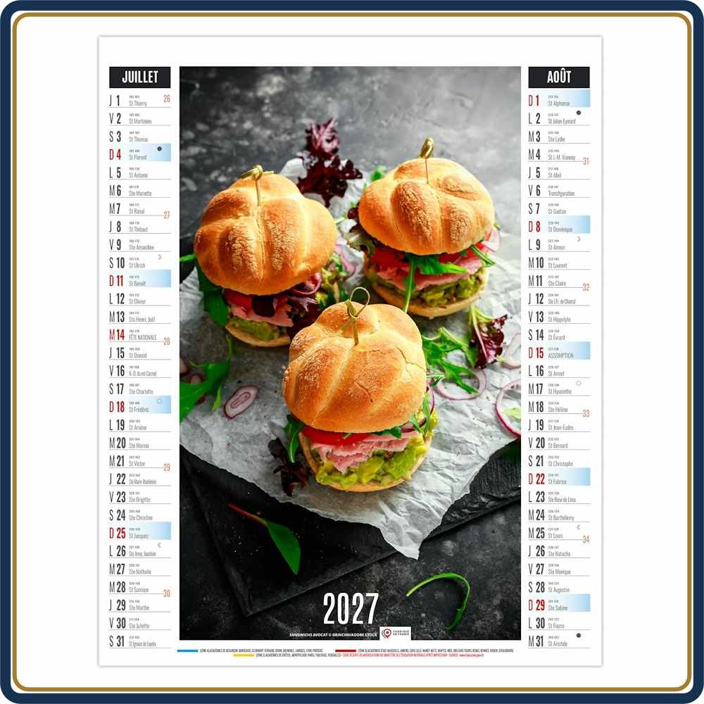 VIDE-POCHE AGRAFÉ GUSTAVE 6 FEUILLETS - 2027 | Le Calendrier Pub