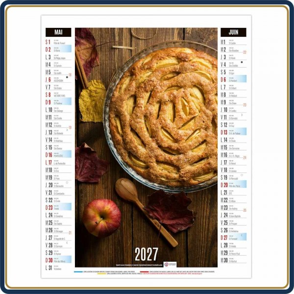 BLOC SPIRALE GUSTAVE 6 FEUILLETS - 2027 | Le Calendrier Pub