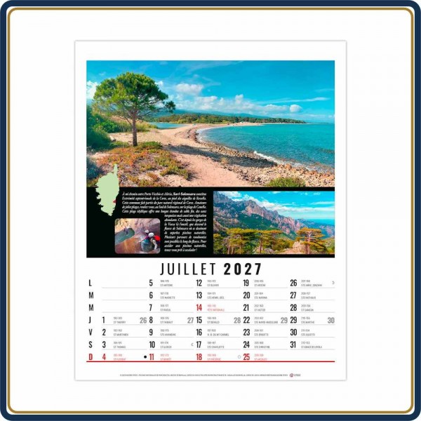 VIDE-POCHE AGRAFÉ HUBERT 12 FEUILLETS - 2027 | Le Calendrier Pub