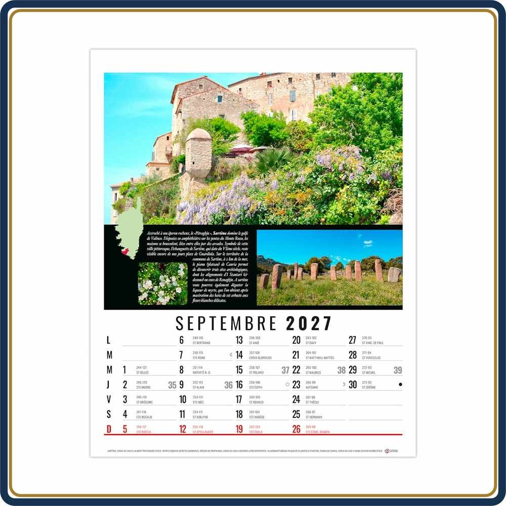 VIDE-POCHE AGRAFÉ HUBERT 12 FEUILLETS - 2027 | Le Calendrier Pub