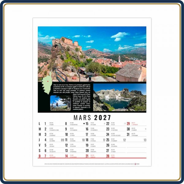 BLOC ILLUSTRÉ AGRAFÉ HUBERT 12 FEUILLETS - 2027 | Le Calendrier Pub