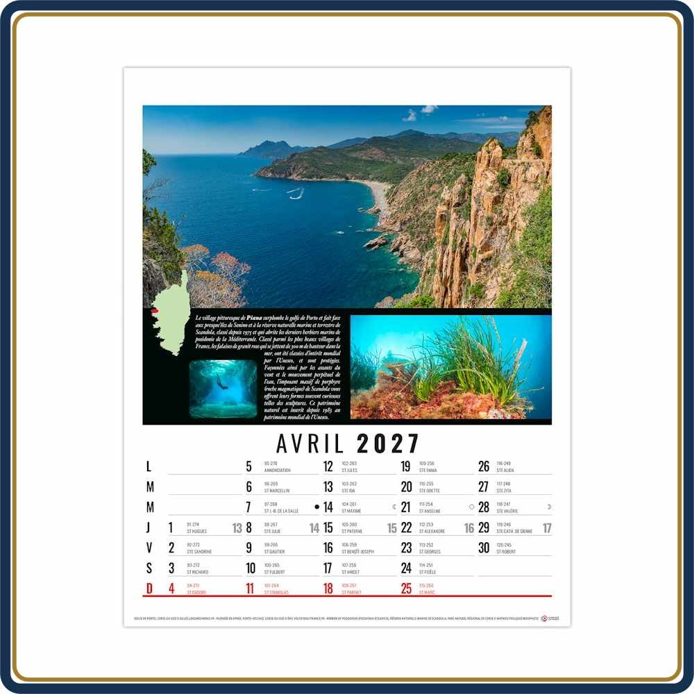 BLOC ILLUSTRÉ AGRAFÉ HUBERT 12 FEUILLETS - 2027 | Le Calendrier Pub