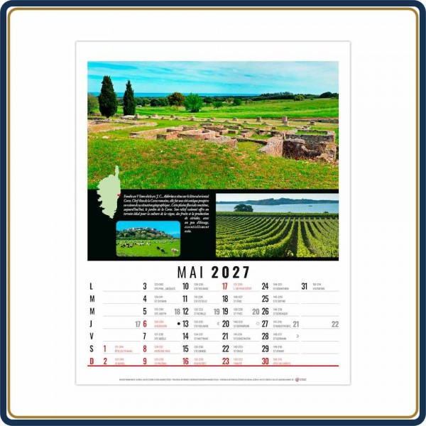 BLOC ILLUSTRÉ AGRAFÉ HUBERT 12 FEUILLETS - 2027 | Le Calendrier Pub