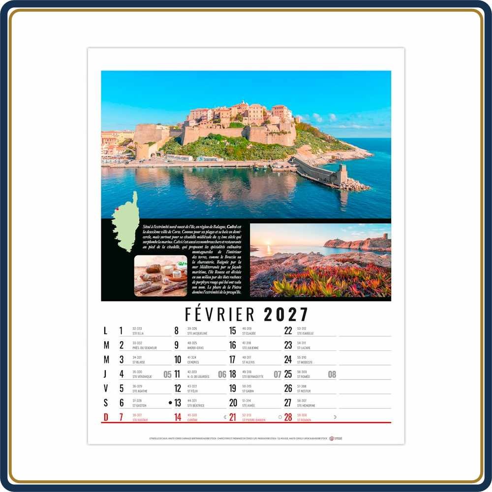 BLOC SPIRALE HUBERT 12 FEUILLETS - 2027 | Le Calendrier Pub