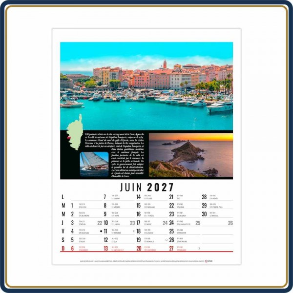 BLOC SPIRALE HUBERT 12 FEUILLETS - 2027 | Le Calendrier Pub