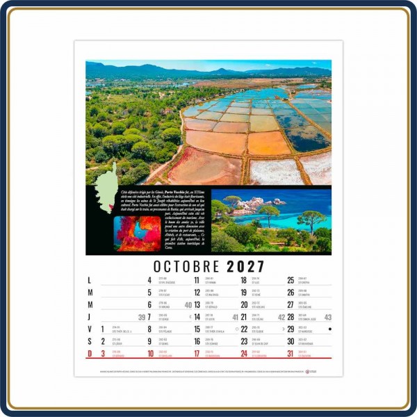 BLOC SPIRALE HUBERT 12 FEUILLETS - 2027 | Le Calendrier Pub