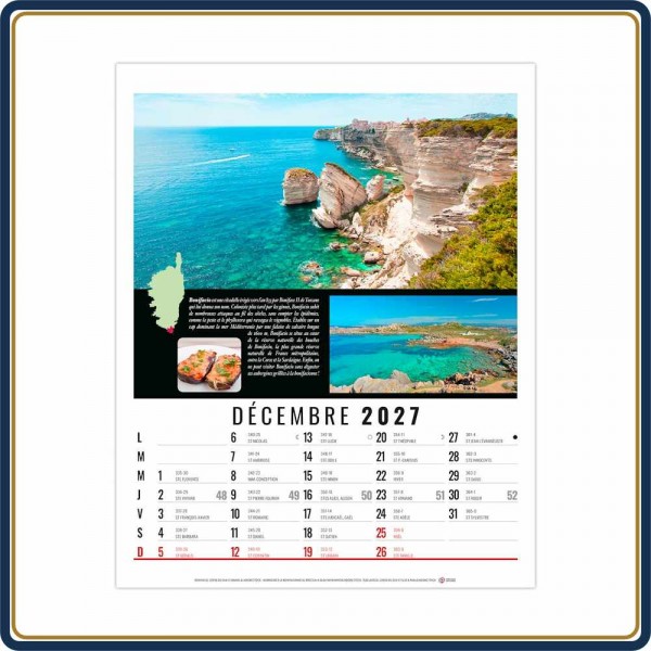 BLOC SPIRALE HUBERT 12 FEUILLETS - 2027 | Le Calendrier Pub