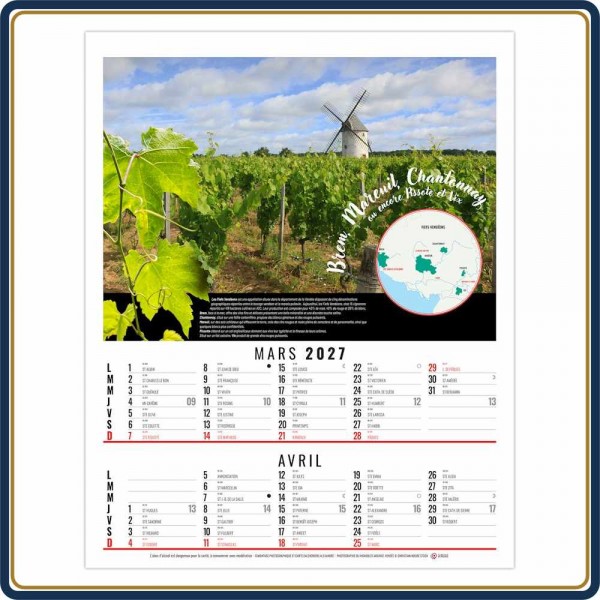 BLOC ILLUSTRÉ AGRAFÉ LOUIS 6 FEUILLETS - 2027 | Le Calendrier Pub