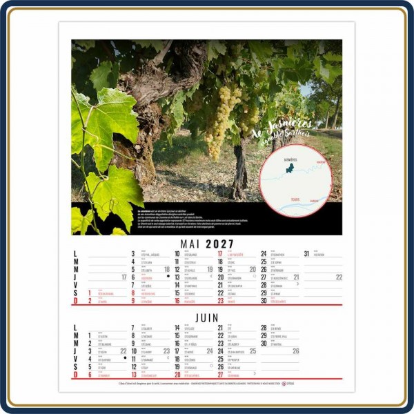 BLOC ILLUSTRÉ AGRAFÉ LOUIS 6 FEUILLETS - 2027 | Le Calendrier Pub