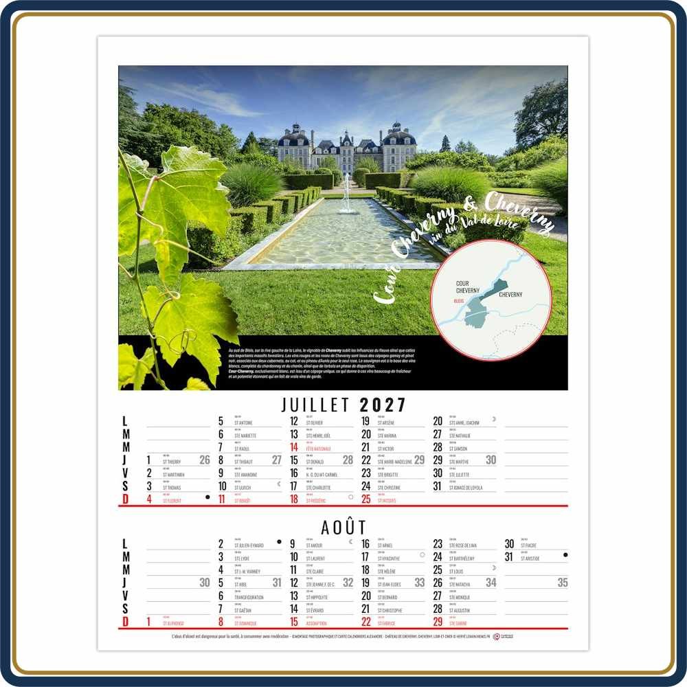 BLOC SPIRALE LOUIS 6 FEUILLETS - 2027 | Le Calendrier Pub