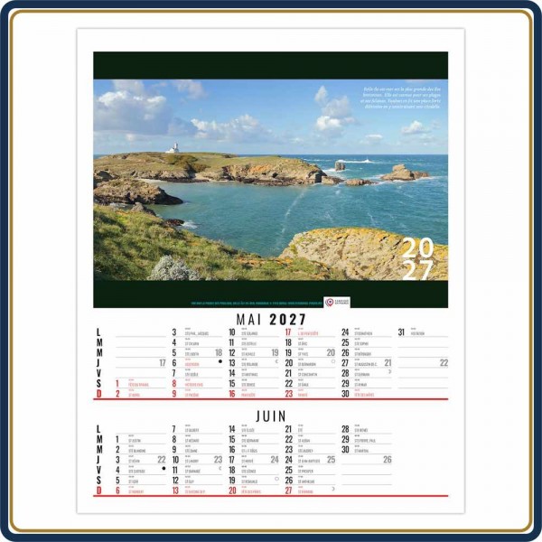 BLOC SPIRALE MATISSE 6 FEUILLETS - 2027 | Le Calendrier Pub