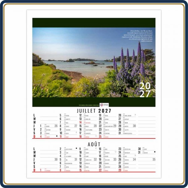 BLOC SPIRALE MATISSE 6 FEUILLETS - 2027 | Le Calendrier Pub