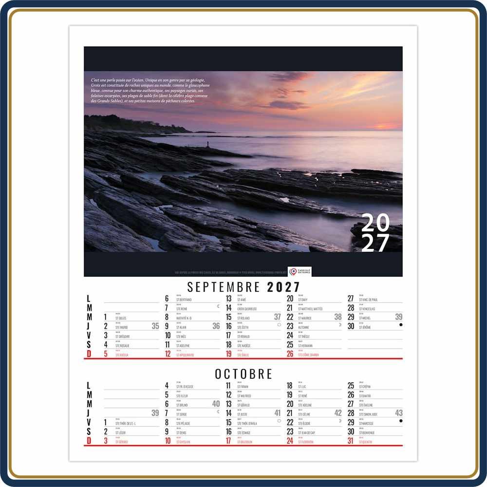 BLOC SPIRALE MATISSE 6 FEUILLETS - 2027 | Le Calendrier Pub