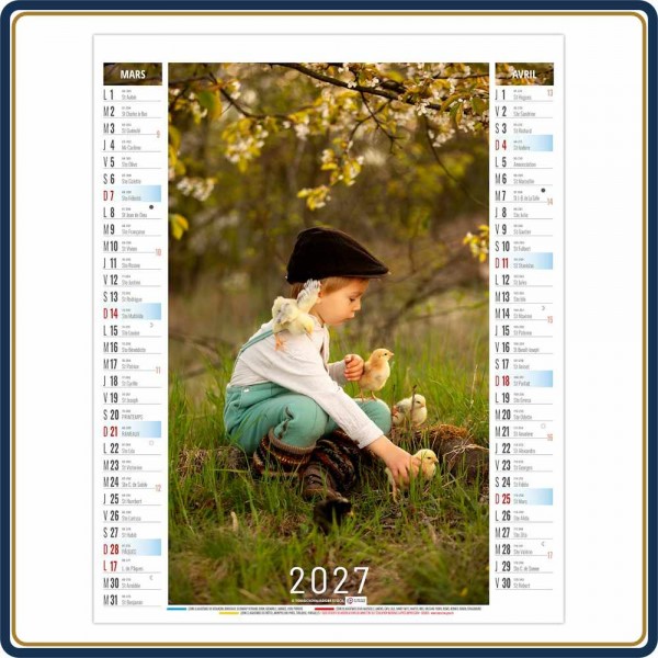BLOC ILLUSTRÉ AGRAFÉ MATTÉO 6 FEUILLETS - 2027 | Le Calendrier Pub