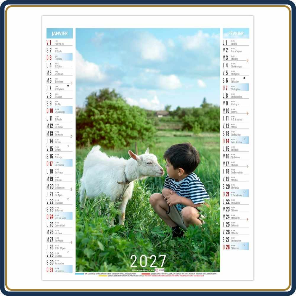 VIDE-POCHE AGRAFÉ MATTÉO 6 FEUILLETS - 2027 | Le Calendrier Pub