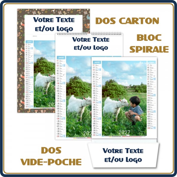 BLOC SPIRALE MATTÉO 6 FEUILLETS - 2027 | Le Calendrier Pub