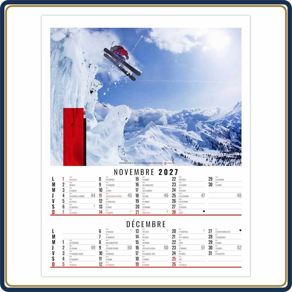 VIDE-POCHE AGRAFÉ PIERRE 6 FEUILLETS - 2027 | Le Calendrier Pub
