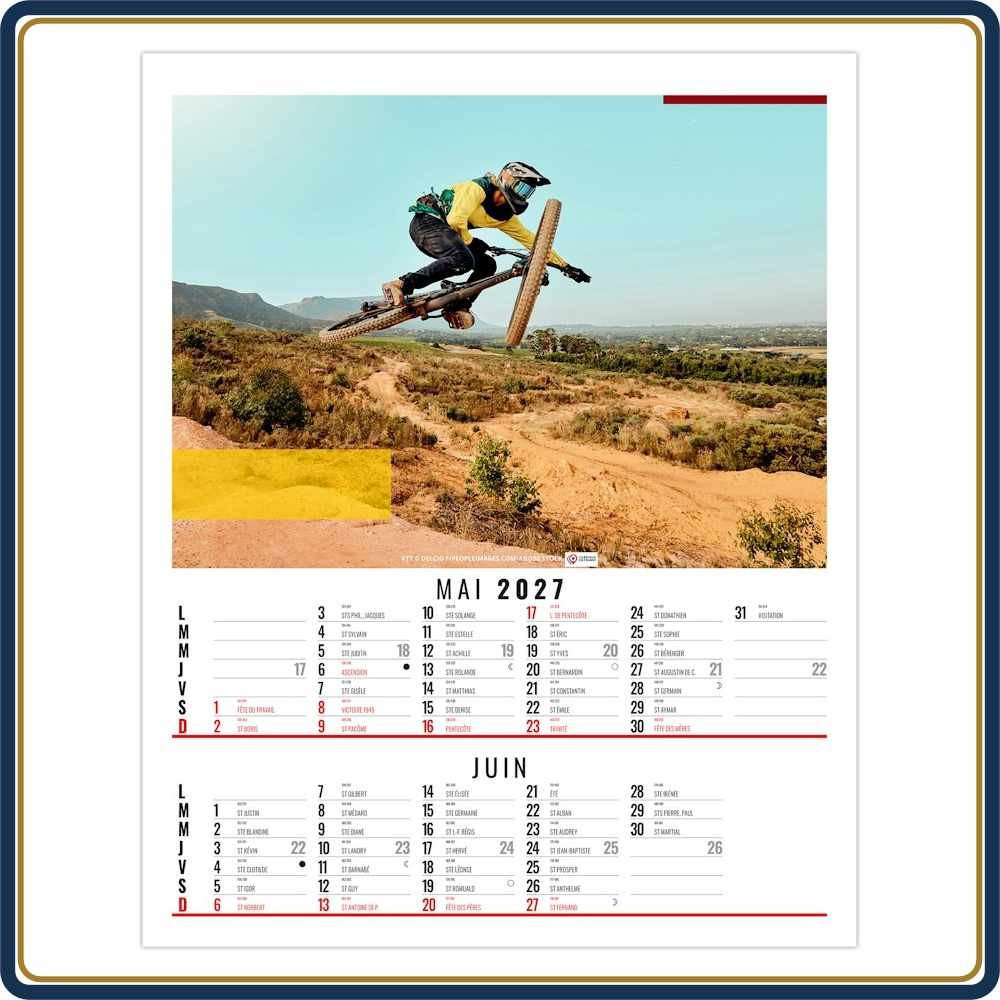 BLOC SPIRALE PIERRE 6 FEUILLETS - 2027 | Le Calendrier Pub