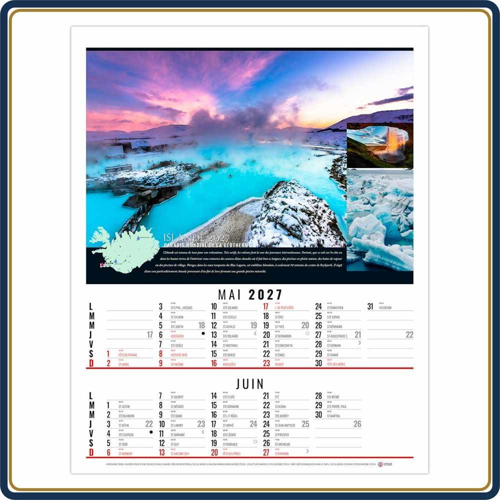 BLOC ILLUSTRÉ AGRAFÉ THÉO 6 FEUILLETS - 2027 | Le Calendrier Pub
