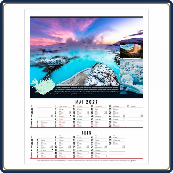BLOC ILLUSTRÉ AGRAFÉ THÉO 6 FEUILLETS - 2027 | Le Calendrier Pub