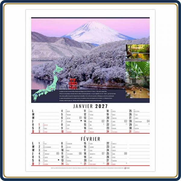 BLOC SPIRALE THÉO 6 FEUILLETS - 2027 | Le Calendrier Pub