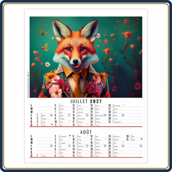 BLOC ILLUSTRÉ AGRAFÉ ZOÉ 6 FEUILLETS - 2027 | Le Calendrier Pub