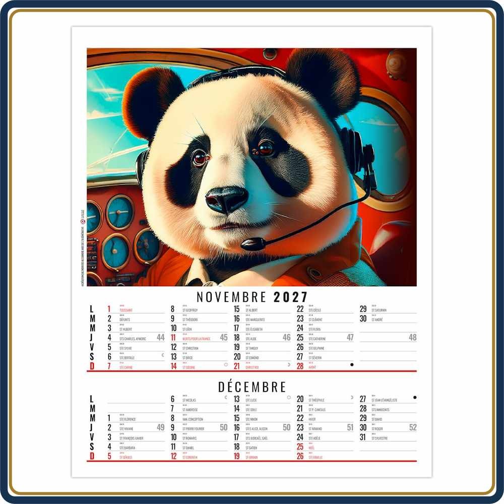BLOC ILLUSTRÉ AGRAFÉ ZOÉ 6 FEUILLETS - 2027 | Le Calendrier Pub