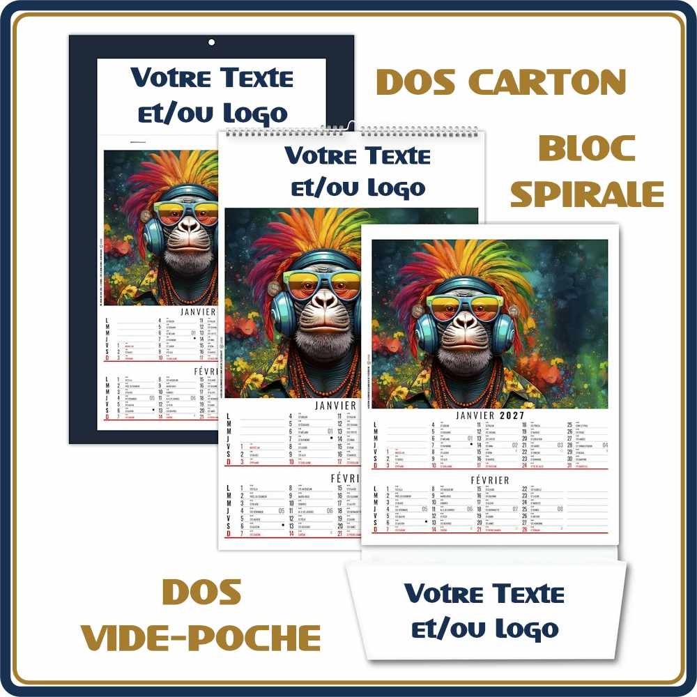 BLOC SPIRALE ZOÉ 6 FEUILLETS - 2027 | Le Calendrier Pub
