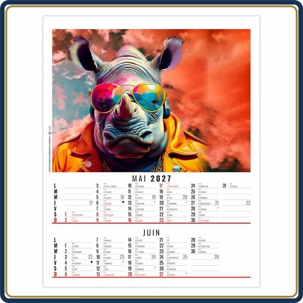 BLOC SPIRALE ZOÉ 6 FEUILLETS - 2027 | Le Calendrier Pub