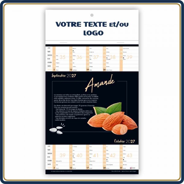 VITAMINES & FRUITS BLOC ILLUSTRÉ AGRAFÉ COMPACT 7 FEUILLETS - 2027 | Le Calendrier Pub