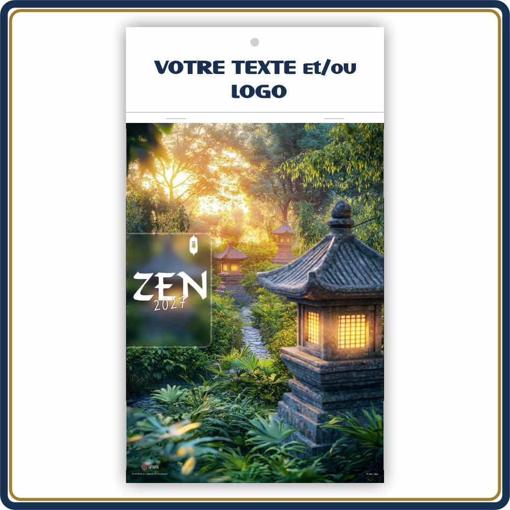 ZEN BLOC ILLUSTRÉ AGRAFÉ COMPACT 7 FEUILLETS - 2027 | Le Calendrier Pub