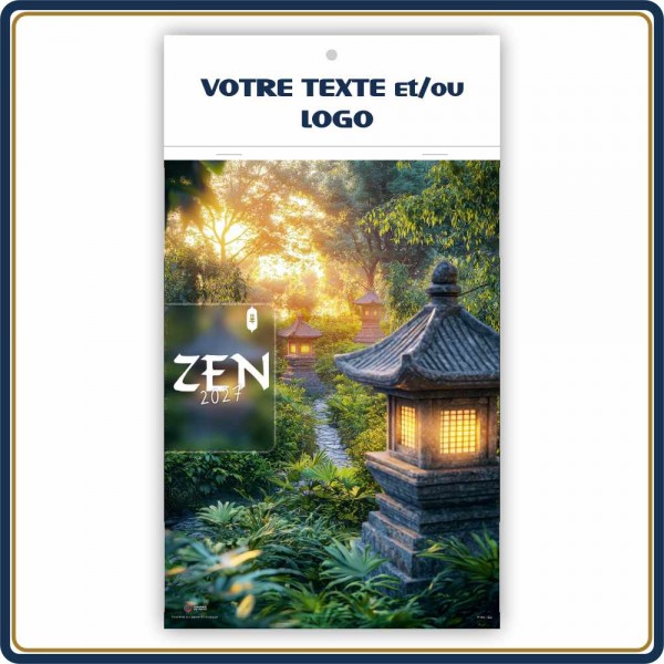 ZEN BLOC ILLUSTRÉ AGRAFÉ COMPACT 7 FEUILLETS - 2027 | Le Calendrier Pub