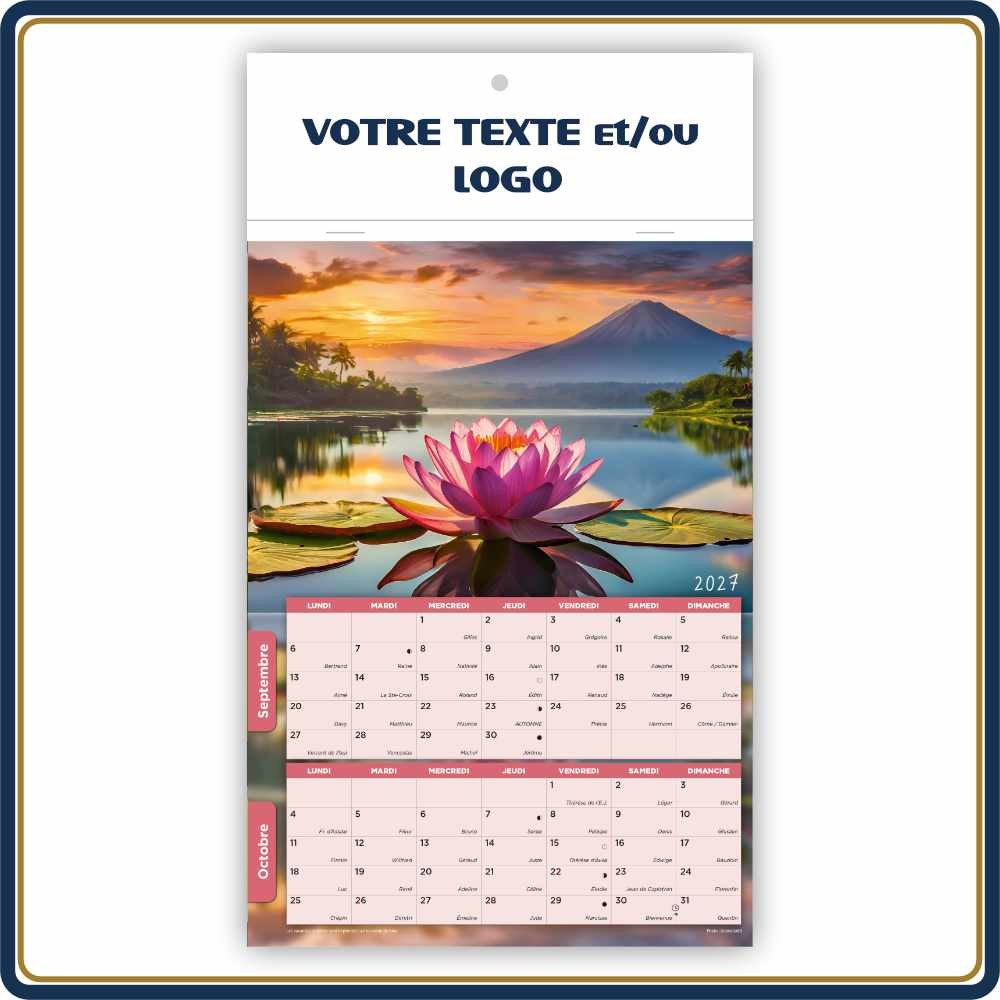 ZEN BLOC ILLUSTRÉ AGRAFÉ COMPACT 7 FEUILLETS - 2027 | Le Calendrier Pub