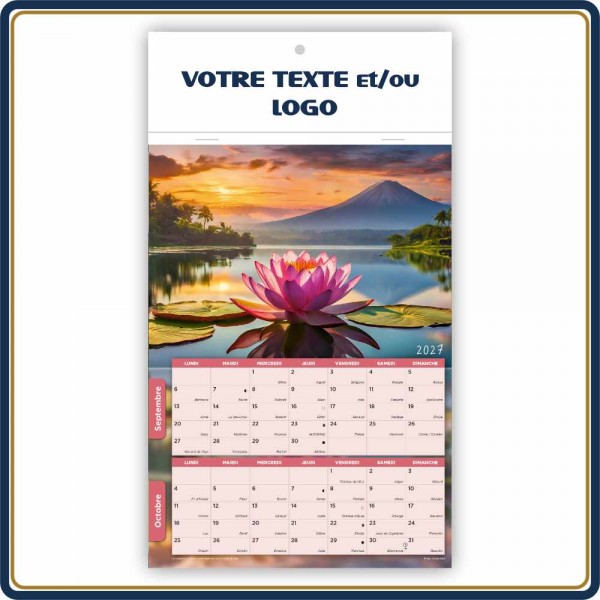 ZEN BLOC ILLUSTRÉ AGRAFÉ COMPACT 7 FEUILLETS - 2027 | Le Calendrier Pub