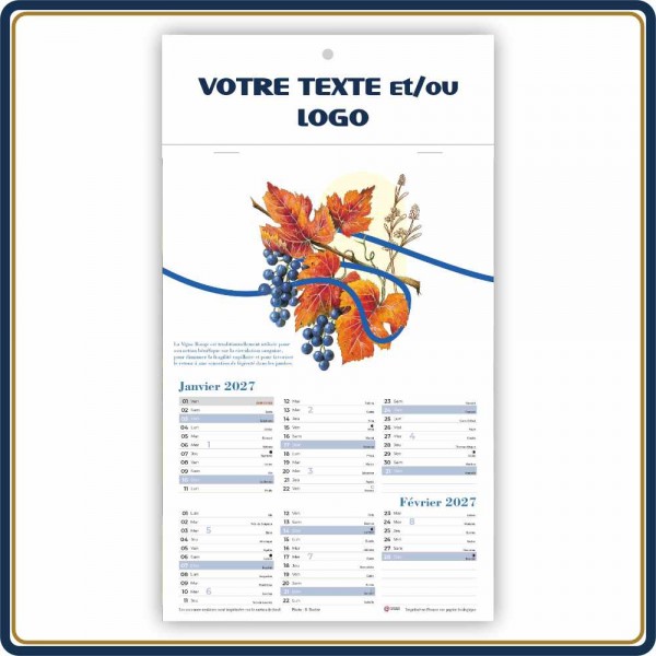BOTANIQUE BLOC ILLUSTRÉ AGRAFÉ COMPACT 7 FEUILLETS - 2027 | Le Calendrier Pub