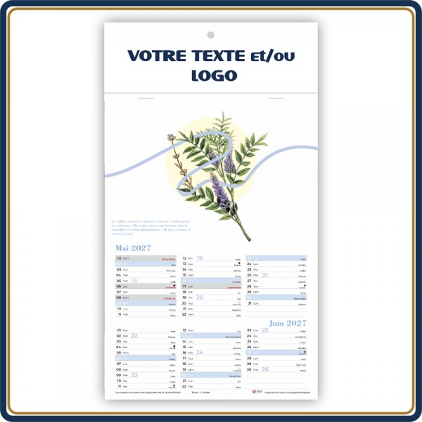 BOTANIQUE BLOC ILLUSTRÉ AGRAFÉ COMPACT 7 FEUILLETS - 2027 | Le Calendrier Pub