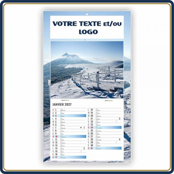 ALAIN BLOC MENSUEL ÉPHÉMÉRIDE 1 VUE - 2027 | Le Calendrier Pub