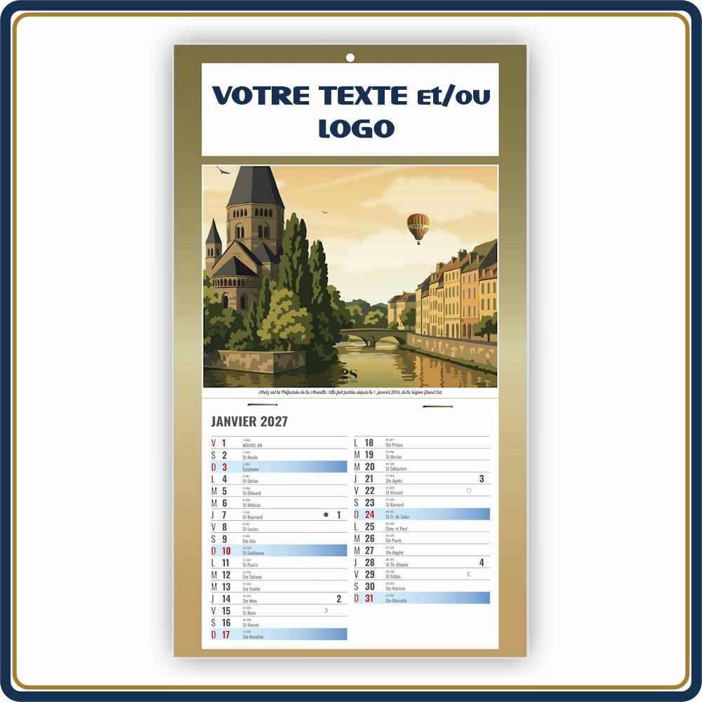 REINE BLOC MENSUEL ÉPHÉMÉRIDE 1 VUE - 2027 | Le Calendrier Pub