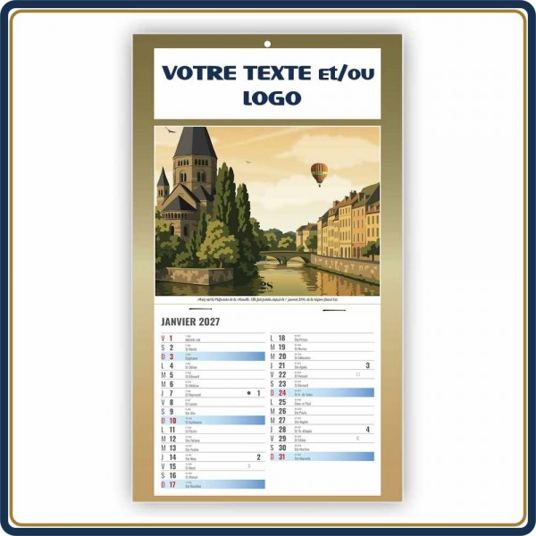 REINE BLOC MENSUEL ÉPHÉMÉRIDE 1 VUE - 2027 | Le Calendrier Pub